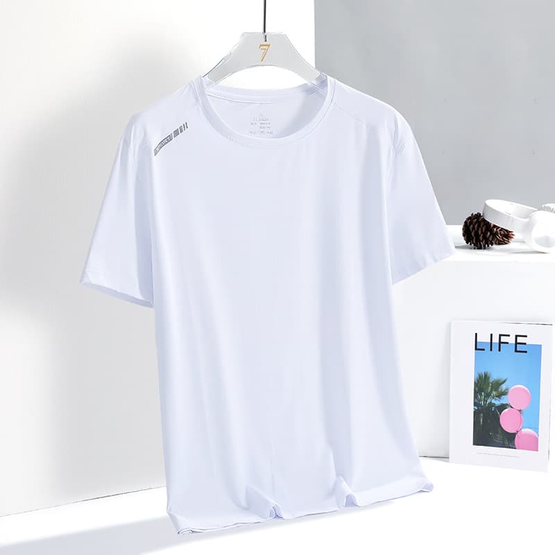 Summer new printed ice silk T-shirt for men's sports, leisure, running and fitness breathable short-sleeved men's outdoor quick-drying clothes 7