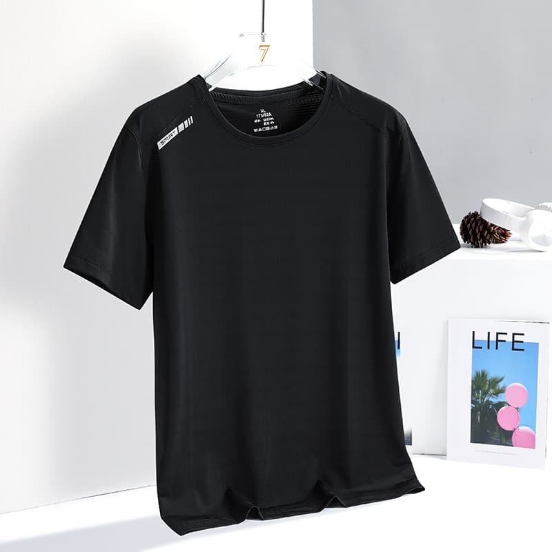 Summer new printed ice silk T-shirt for men's sports, leisure, running and fitness breathable short-sleeved men's outdoor quick-drying clothes 9