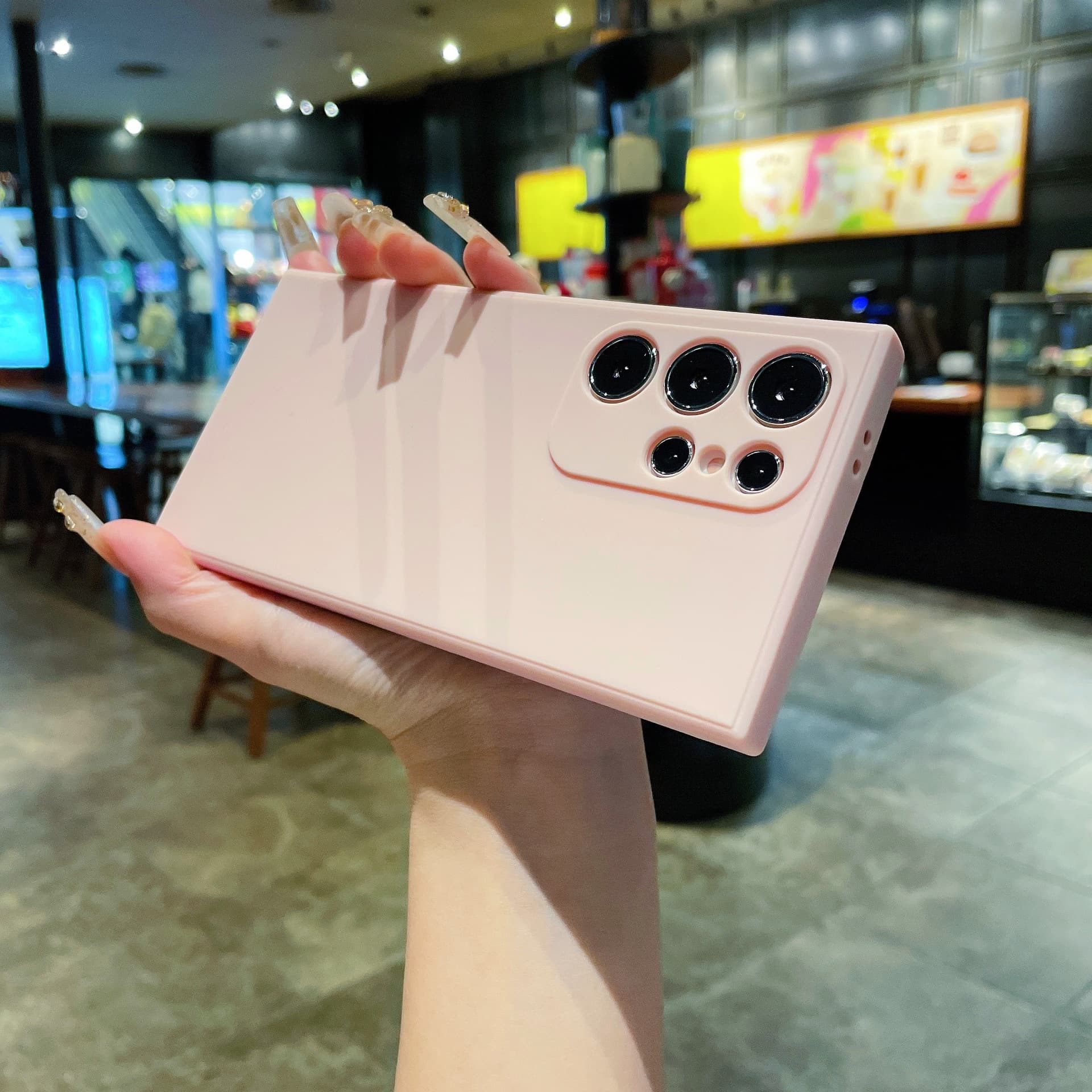 Suitable for Samsung S24 fine hole frosted TPU straight edge A53A14 protective cover note20 Rubik's cube silicone mobile phone case 7