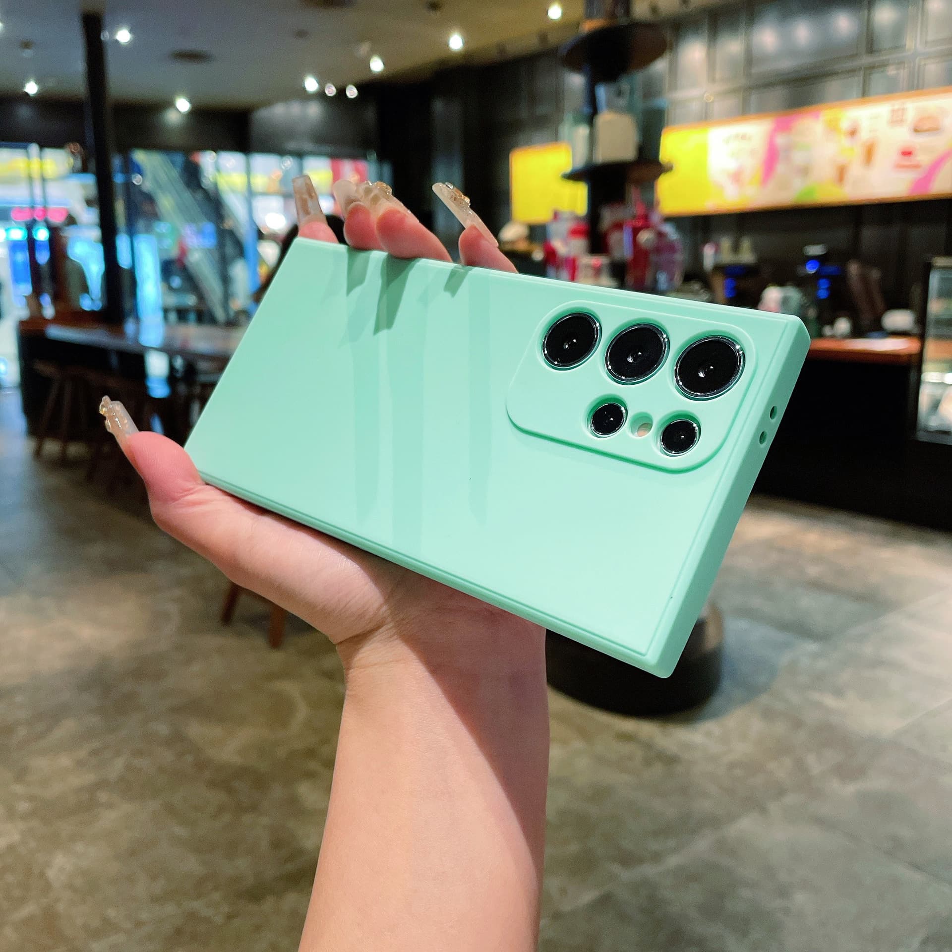 Suitable for Samsung S24 fine hole frosted TPU straight edge A53A14 protective cover note20 Rubik's cube silicone mobile phone case 10