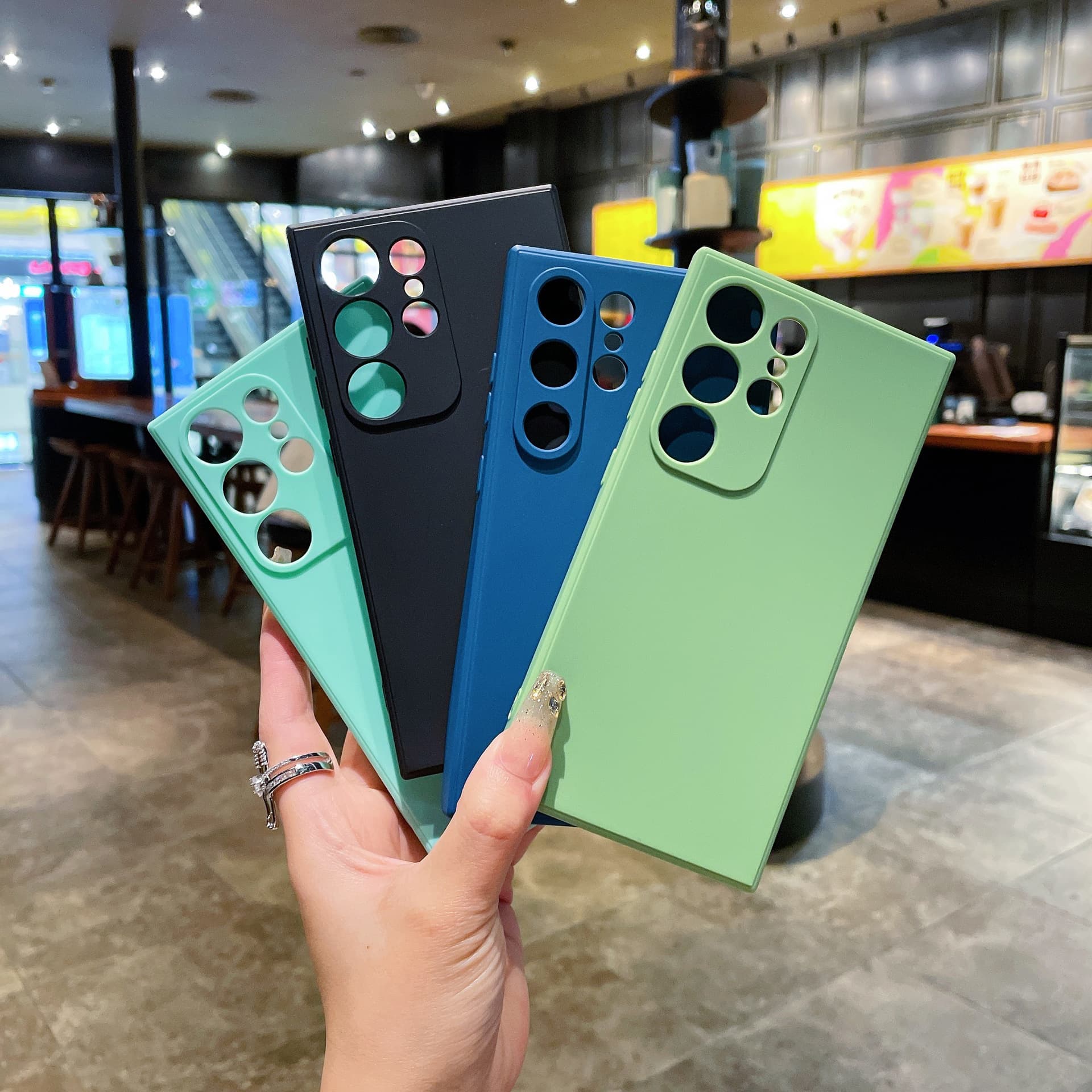 Suitable for Samsung S24 fine hole frosted TPU straight edge A53A14 protective cover note20 Rubik's cube silicone mobile phone case 1