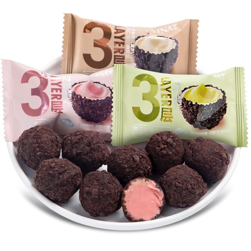 Fariz lava bursting cookie balls 500g bulk sandwich biscuits wedding candy internet celebrity snack snacks 3
