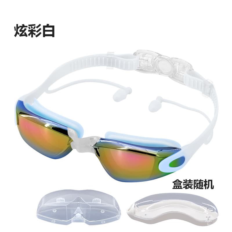 Factory direct selling swimming goggles HD waterproof and anti-fog for men and women large frame electroplated adult swimming goggles swimming goggles wholesale 7