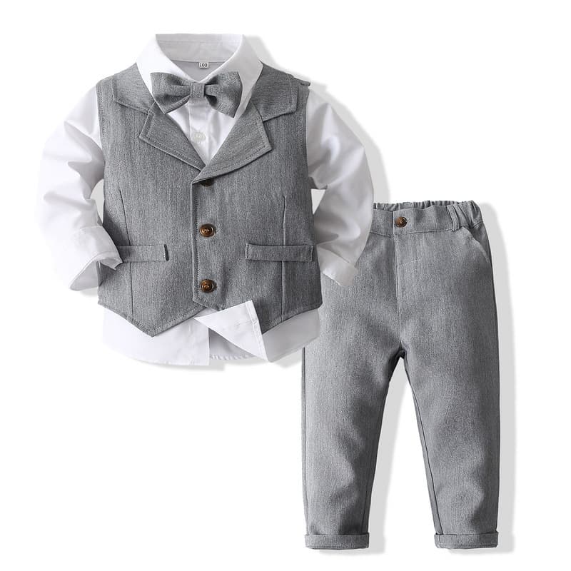 Boy's banquet dress small suit spring and autumn British fashion boy's wedding gentleman's party performance suit 6
