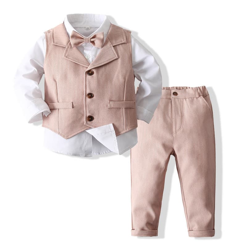 Boy's banquet dress small suit spring and autumn British fashion boy's wedding gentleman's party performance suit 9