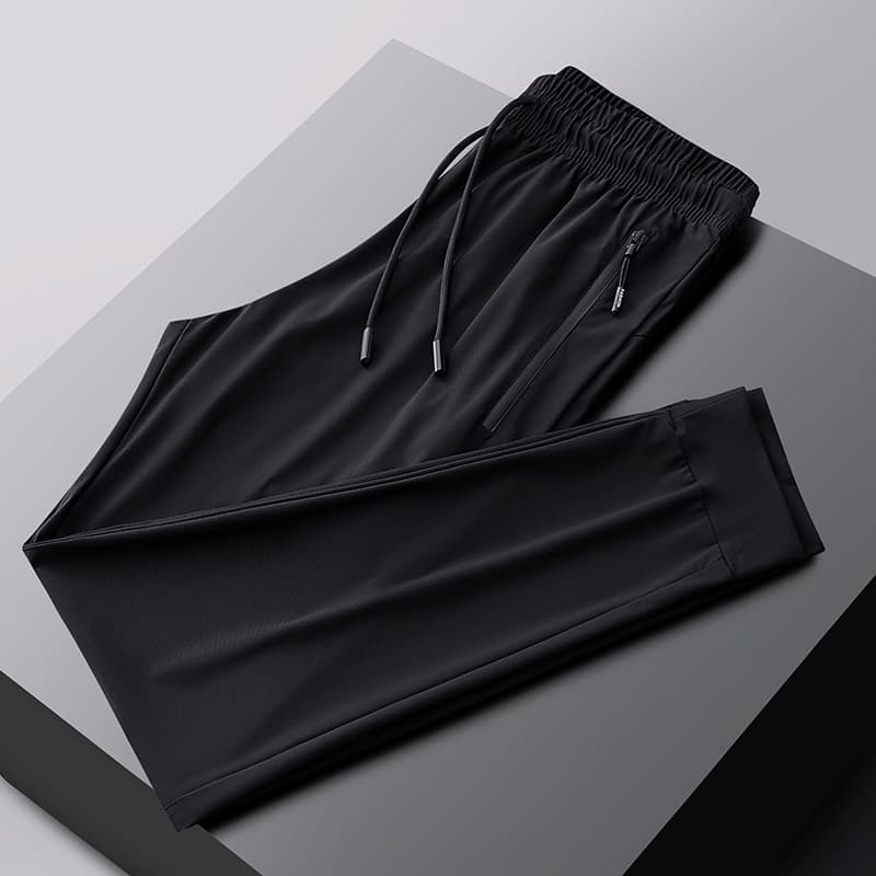 Stretch sweatpants men's summer thin large size ice silk pants straight quick-drying casual breathable quick-drying trousers for men 9