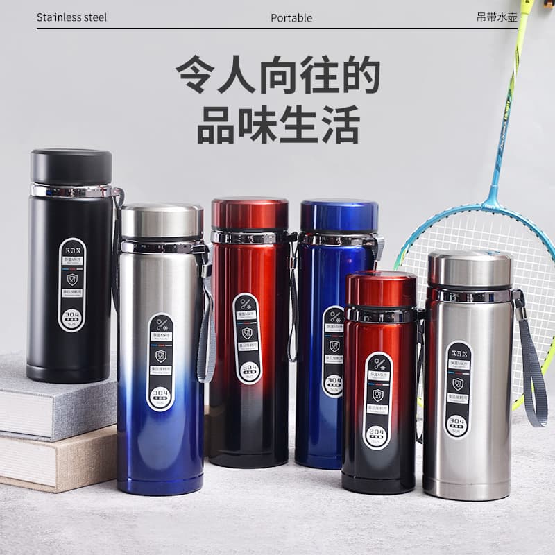 304 stainless steel insulated cup outdoor vacuum travel gift cup portable large capacity sling mountaineering sports kettle 1