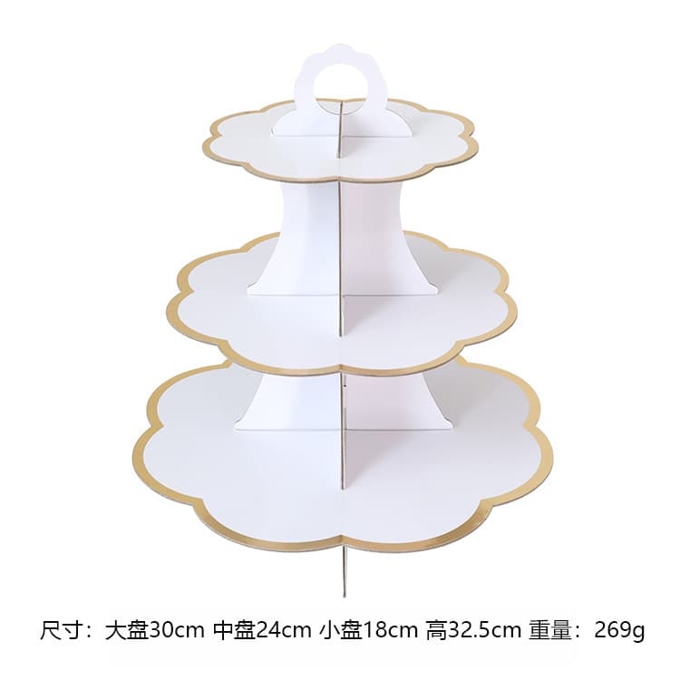 Dessert table display stand party decoration supplies multi-layer cake table decoration disposable three-layer paper cake stand 9