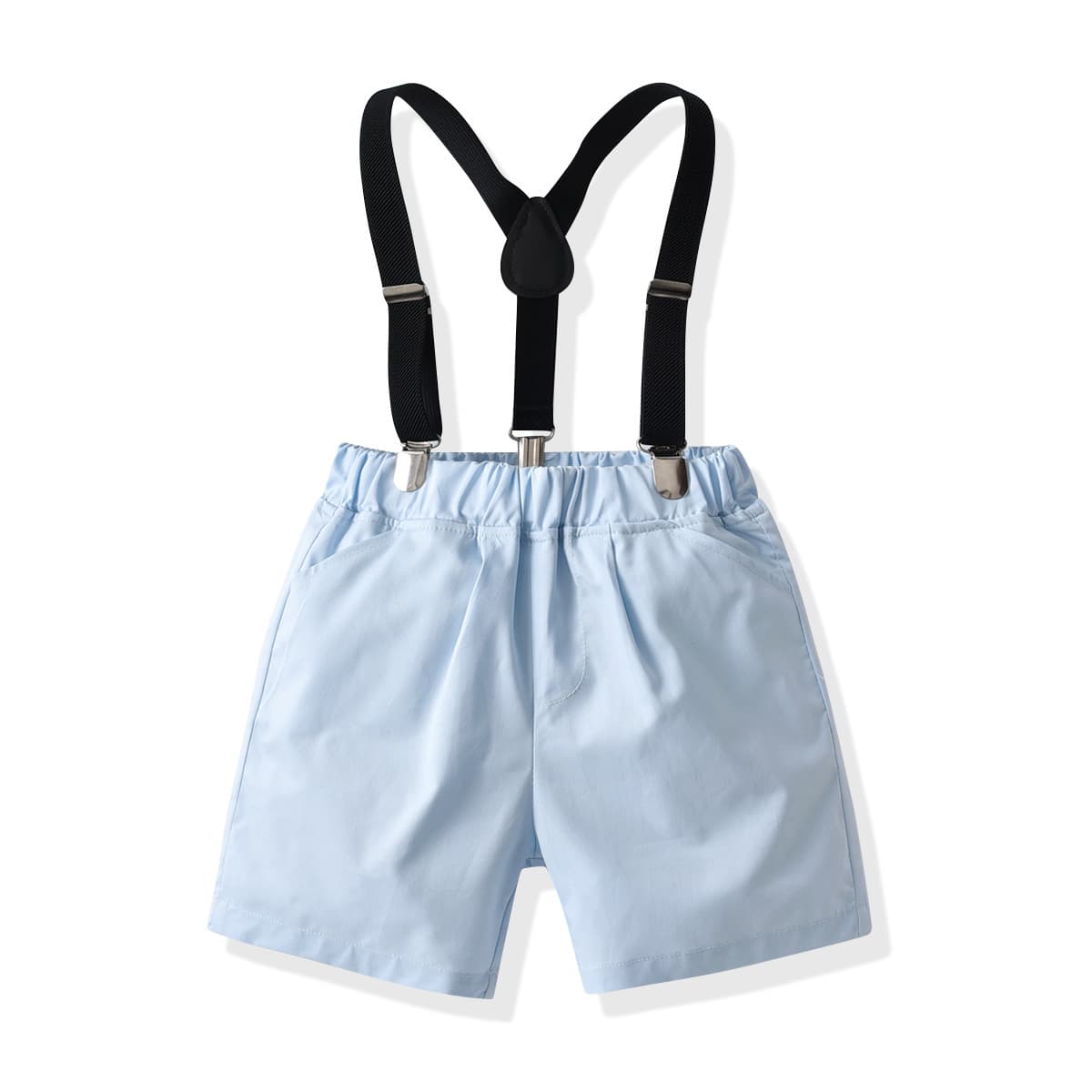 Boy's Bow Short Sleeve Shirt Overalls Suit Children's Beach Performance Party Dress Summer Dropshipping 5