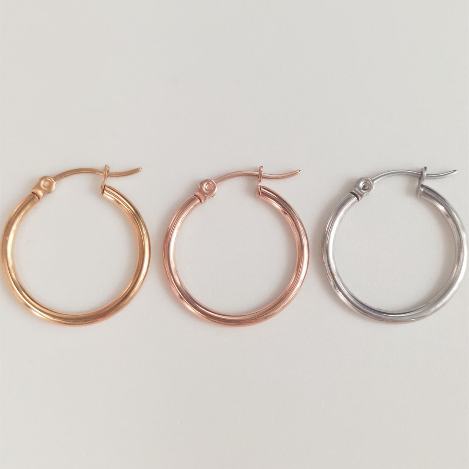 Cross-border new 316 stainless steel circle wire earrings wholesale 6 pairs set of thin ear needle ear coil ear buckle earrings 4