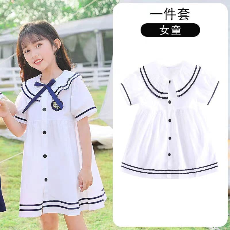 Kindergarten uniforms, summer clothes, British college style children's two-piece school uniforms, primary and secondary school student class uniforms, graduation photo clothing 9