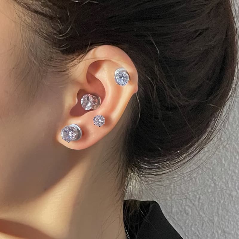 Magnet magnetic ear bone clip for women, flash diamond zircon cochlear nail without piercing, men's 2022 new trendy 1