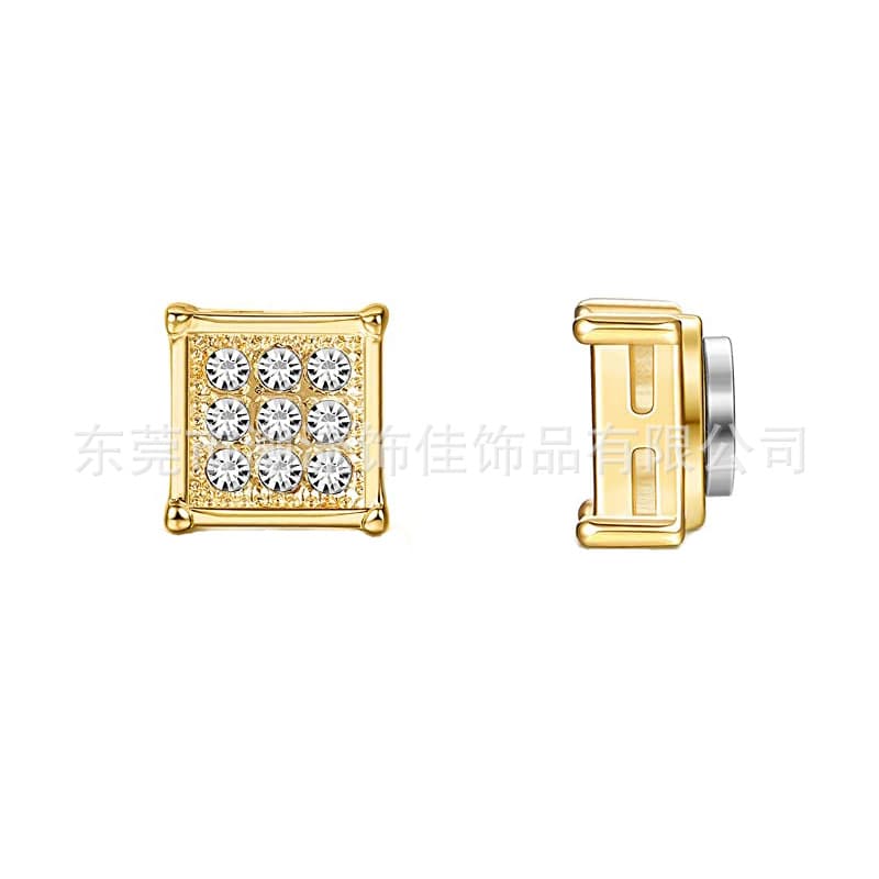 Factory direct sales non-pierced fake earrings magnetic ear clips for men and women non-pierced ear clips 9 diamond set 4