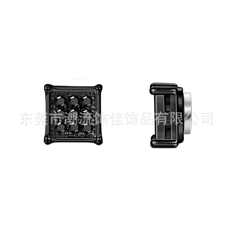 Factory direct sales non-pierced fake earrings magnetic ear clips for men and women non-pierced ear clips 9 diamond set 5