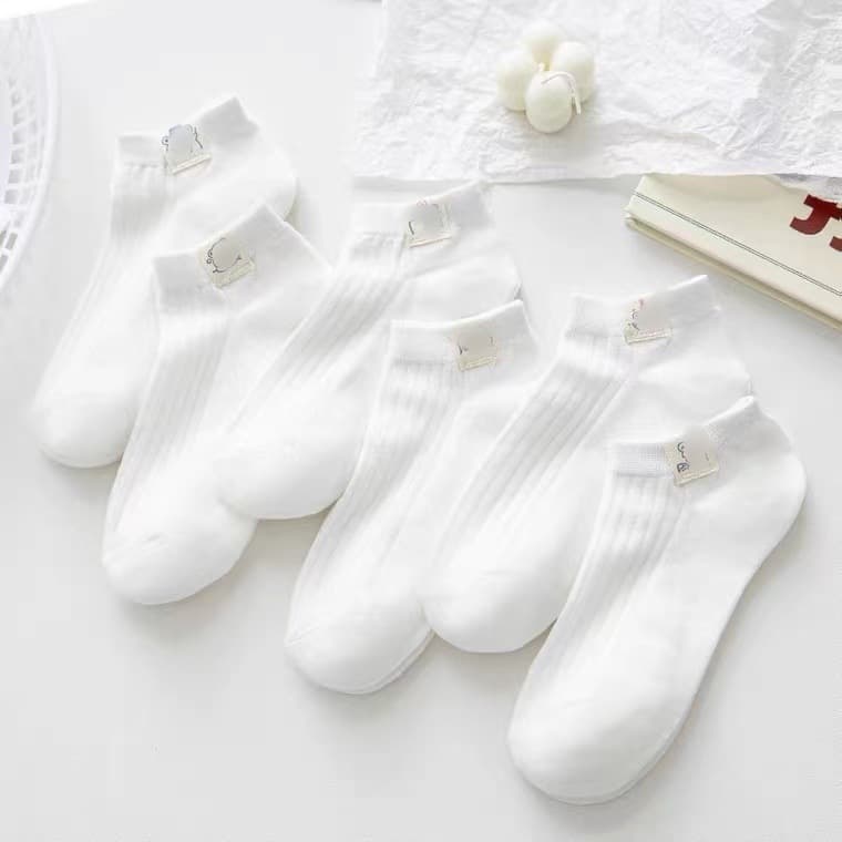 Socks for women, summer short socks, women's short socks, deodorant cotton socks, bear cloth label boat socks, women's spring and autumn small white socks, women's socks 2