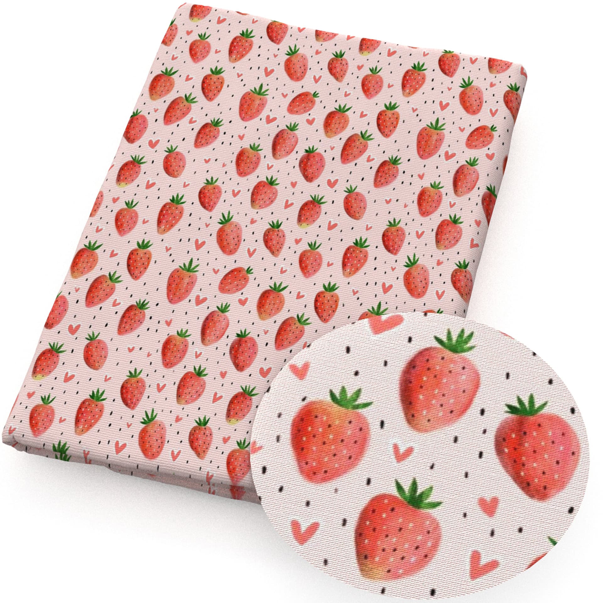 Strawberry thin polyester cotton fruit printed plain fabric cotton handmade bed sheet quilt cover pillow sofa cushion curtain 50*145cm,1Yc25671 5