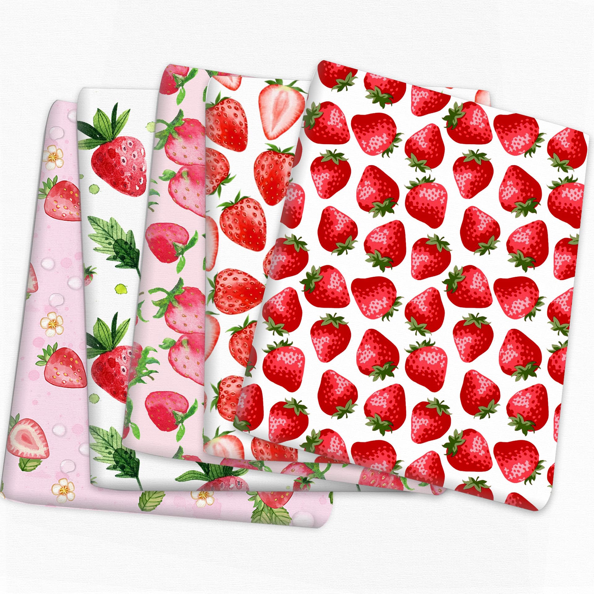 Strawberry thin polyester cotton fruit printed plain fabric cotton handmade bed sheet quilt cover pillow sofa cushion curtain 50*145cm,1Yc25671 1