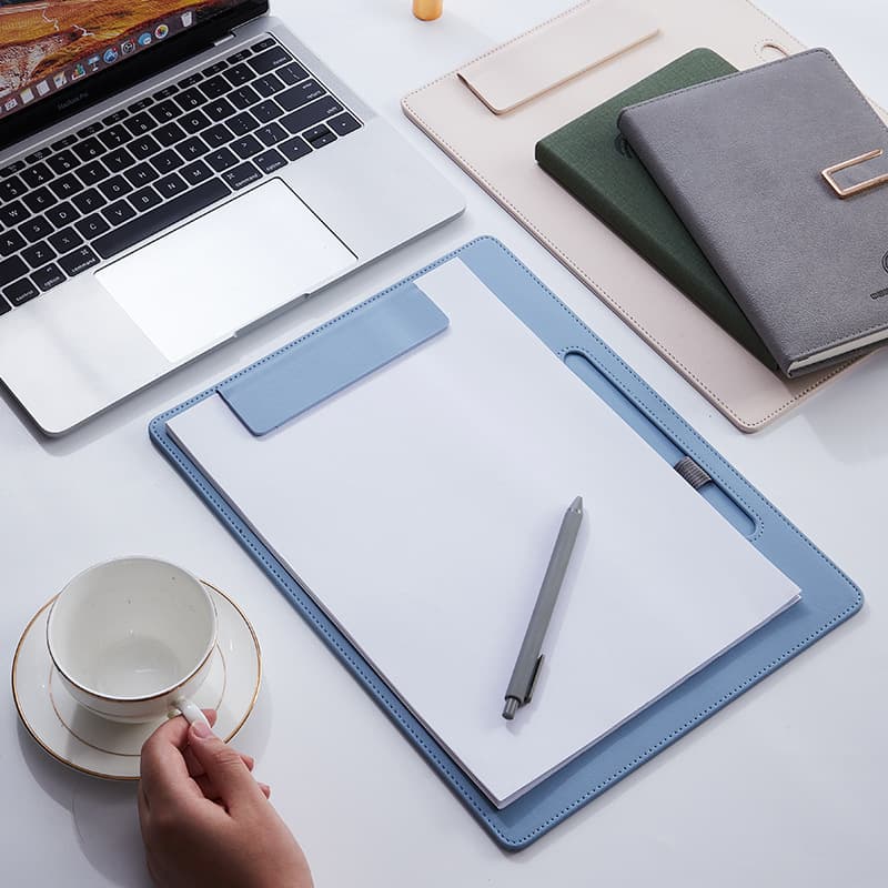 a4 board clip folder pen slot leather conference pad magnetic writing board business gift planwith schedule book 2