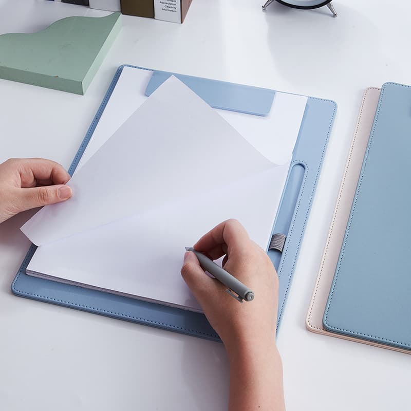 a4 board clip folder pen slot leather conference pad magnetic writing board business gift planwith schedule book 3