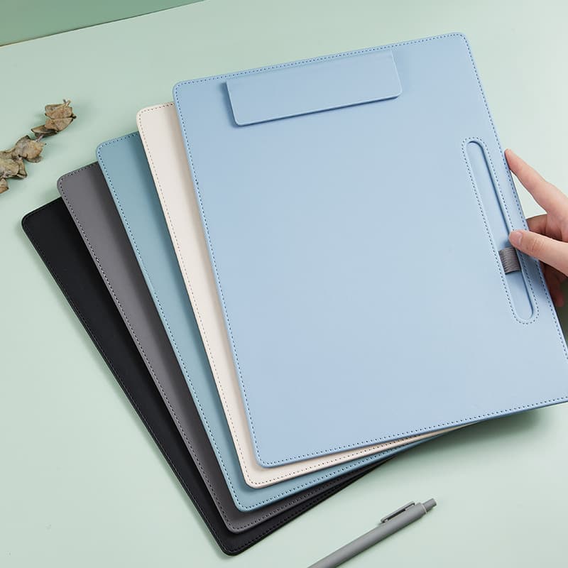 a4 board clip folder pen slot leather conference pad magnetic writing board business gift planwith schedule book 5