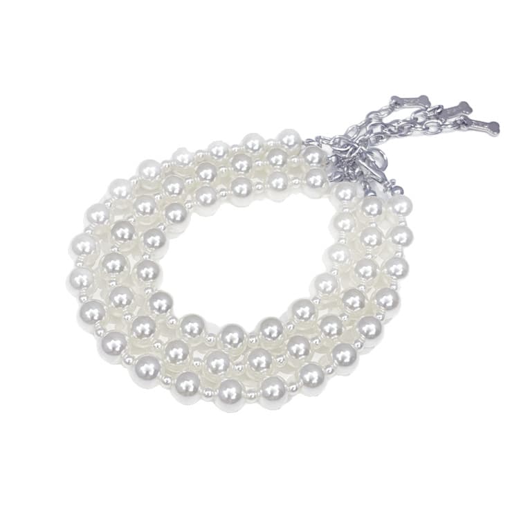 Zhous pet supplies collar leash collar pearl cat necklace small and medium-sized dog collar collar accessories 6