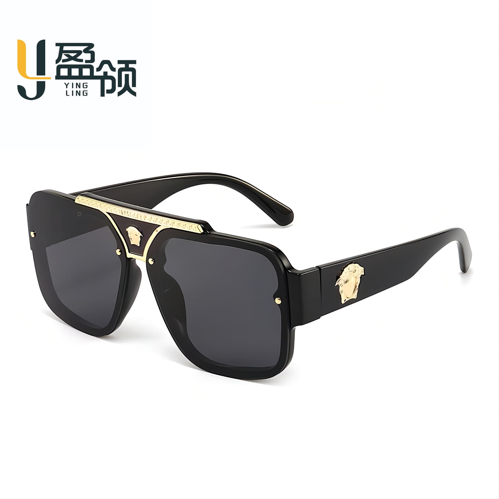 New Yingling Fashion Sunglasses for Men and Women Cross-border Personalized Foreign Trade Large-Frame Human Head Sunglasses INS Style Prom Glasses 2