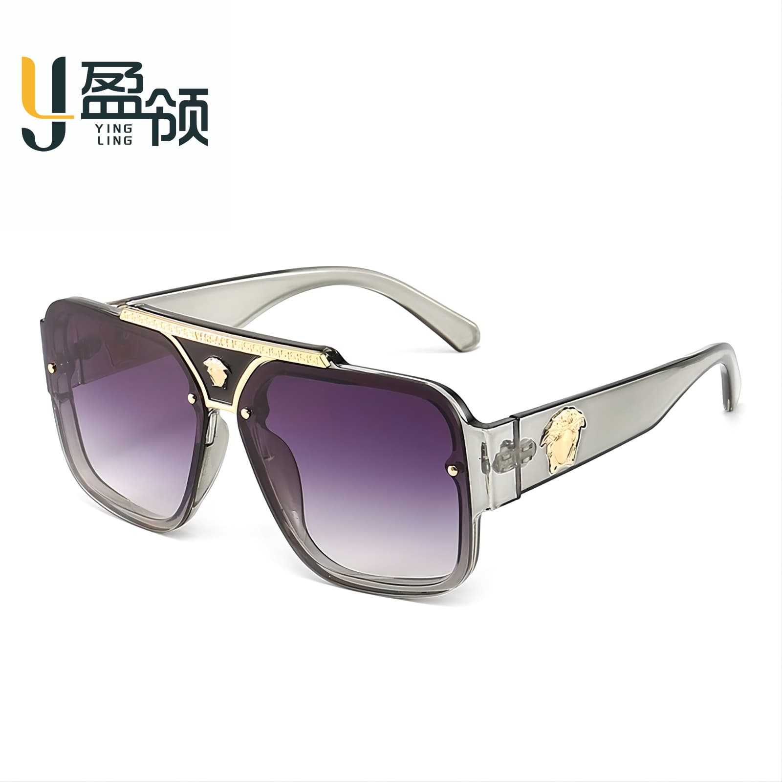 New Yingling Fashion Sunglasses for Men and Women Cross-border Personalized Foreign Trade Large-Frame Human Head Sunglasses INS Style Prom Glasses 3