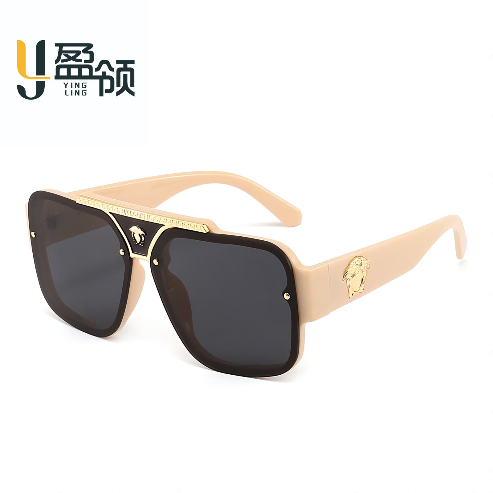 New Yingling Fashion Sunglasses for Men and Women Cross-border Personalized Foreign Trade Large-Frame Human Head Sunglasses INS Style Prom Glasses 4