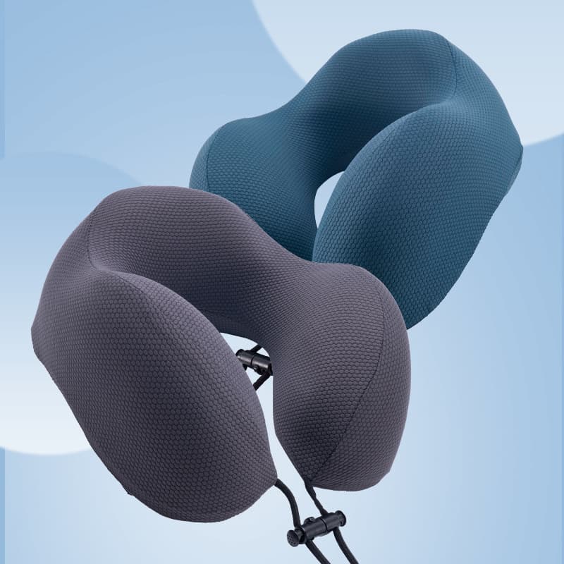 Amazon Cervical Pillow Ice Silk Nylon U-shaped Pillow Memory Foam Travel Storage Neck Pillow Office Nap Pillow Customized 3