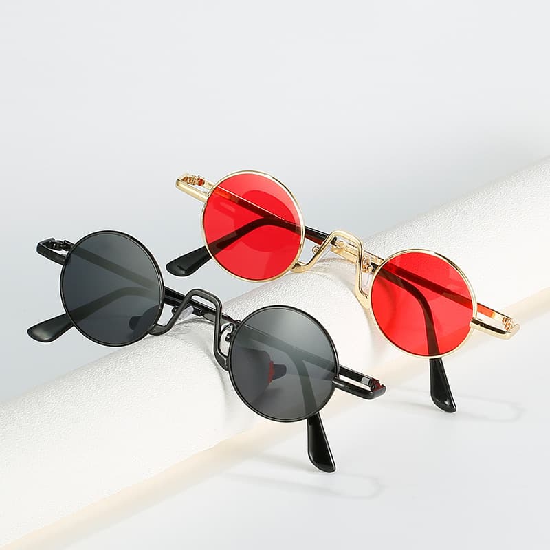 New round round frame retro cross-border personalized metal sunglasses for men and women for outdoor sports 2