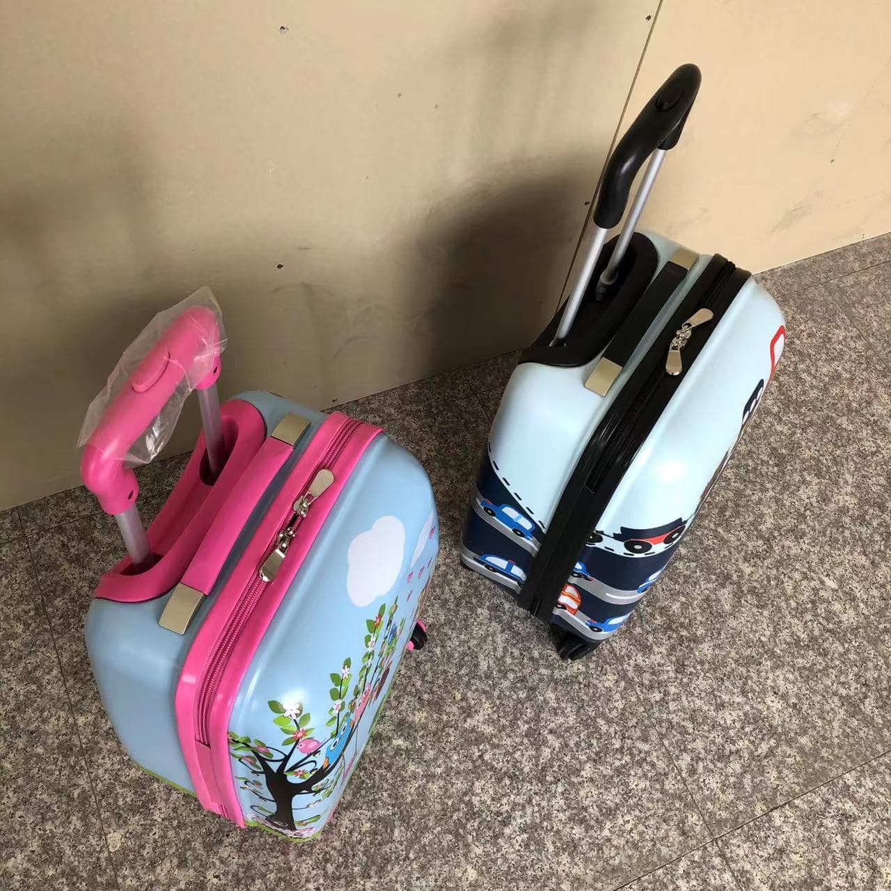 Trolley Case Wholesale Children's Travel Trolley Case Set 13" School Bag 18" Suitcase Foreign Trade Dinosaur Bus 4