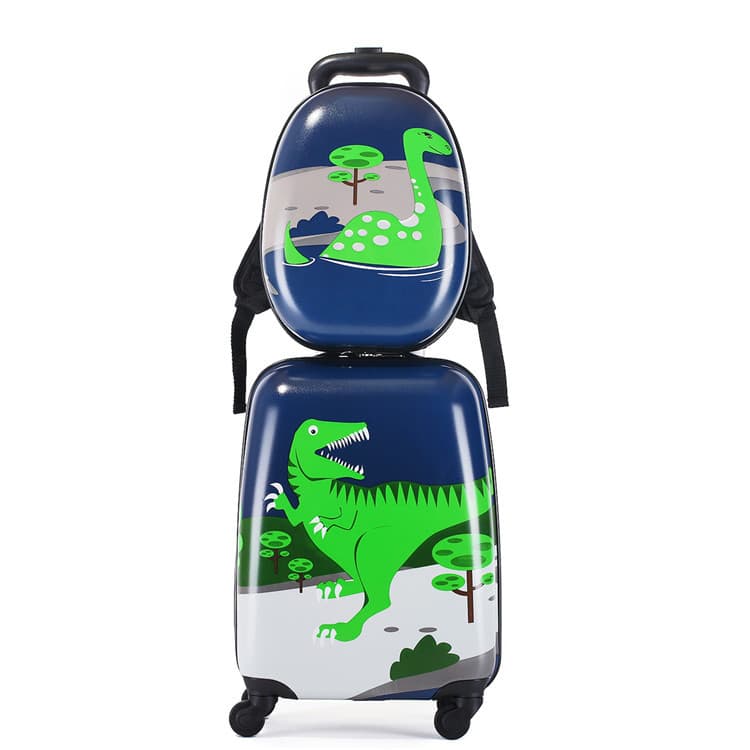 Trolley Case Wholesale Children's Travel Trolley Case Set 13" School Bag 18" Suitcase Foreign Trade Dinosaur Bus 7