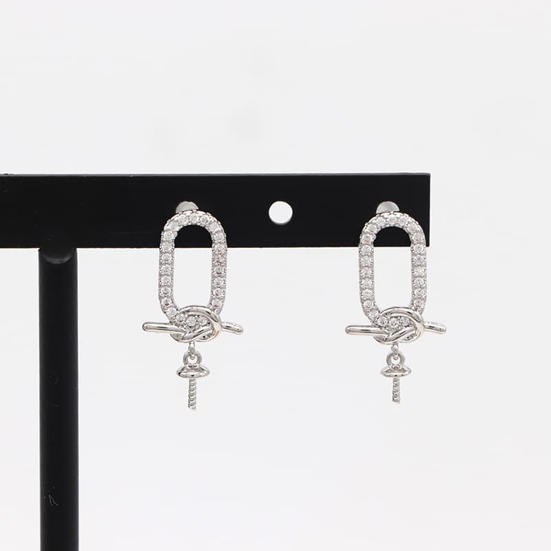 Han Shangna Japanese and Korean style copper-plated 14k micro-zirconia earrings for women, high-end temperament earrings 925 silver needle earrings 1