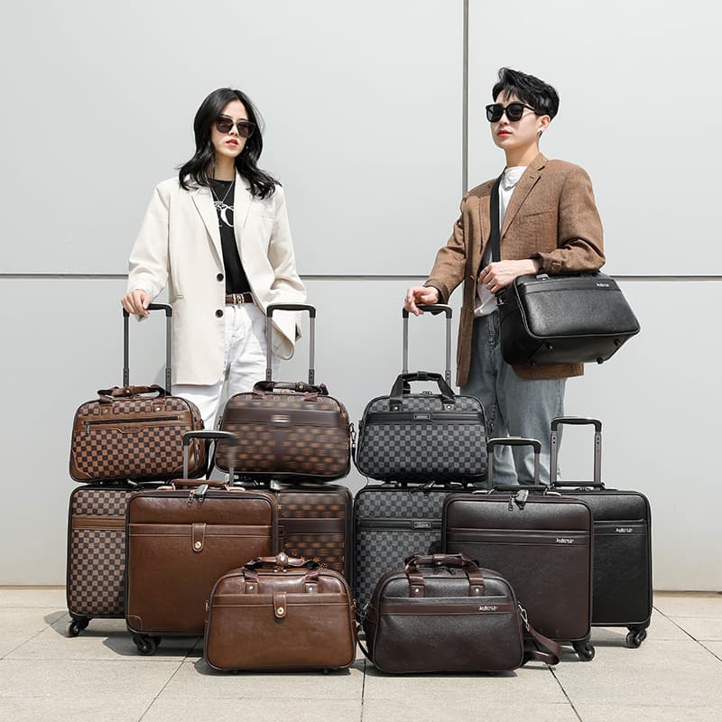 Business leather trolley case universal wheels 16-inch mother-in-law set travel boarding luggage high-end luggage manufacturer wholesale 5
