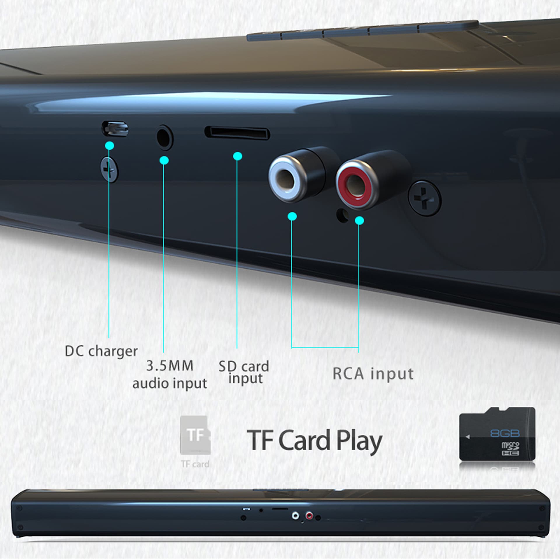 Cross-border hot model BS-28B Sound Blaster Bluetooth Speaker Long Stereo Home Theater Audio Desktop Wireless Speaker 5