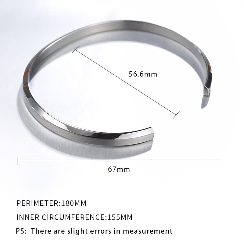 DW same style simple titanium steel bracelet C-shaped opening beveled edge bracelet bracelet source factory wholesale live supply source 6
