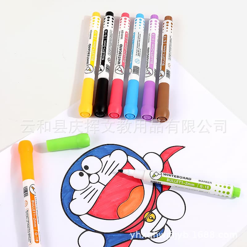 Colored whiteboard pens can be erased for children's painting water-based easy-to-erasure markers conference office teaching 8-color whiteboard pens 5