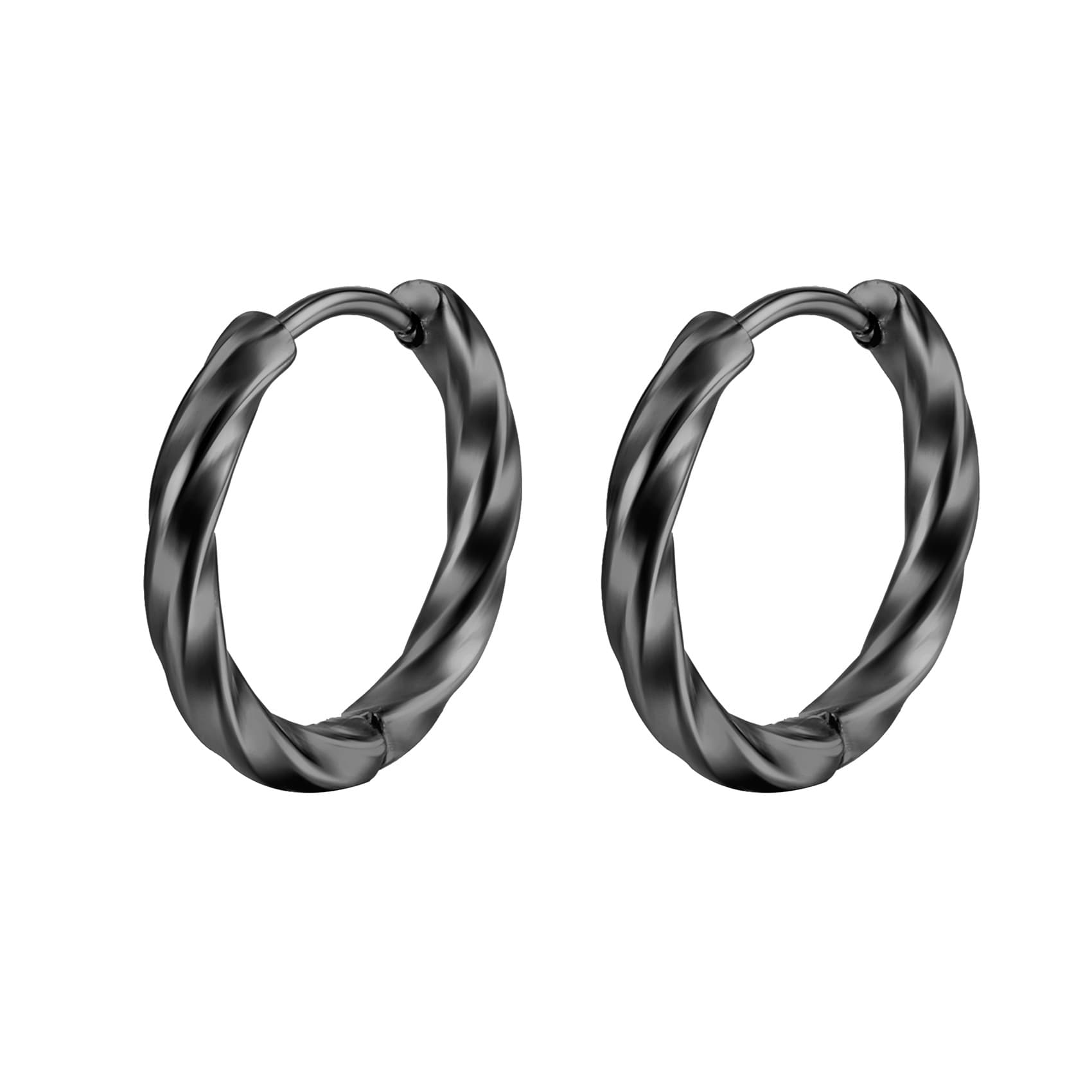 2022 European and American style unisex titanium steel round twisted wire earrings gold stainless steel small earrings with geometric shape 5