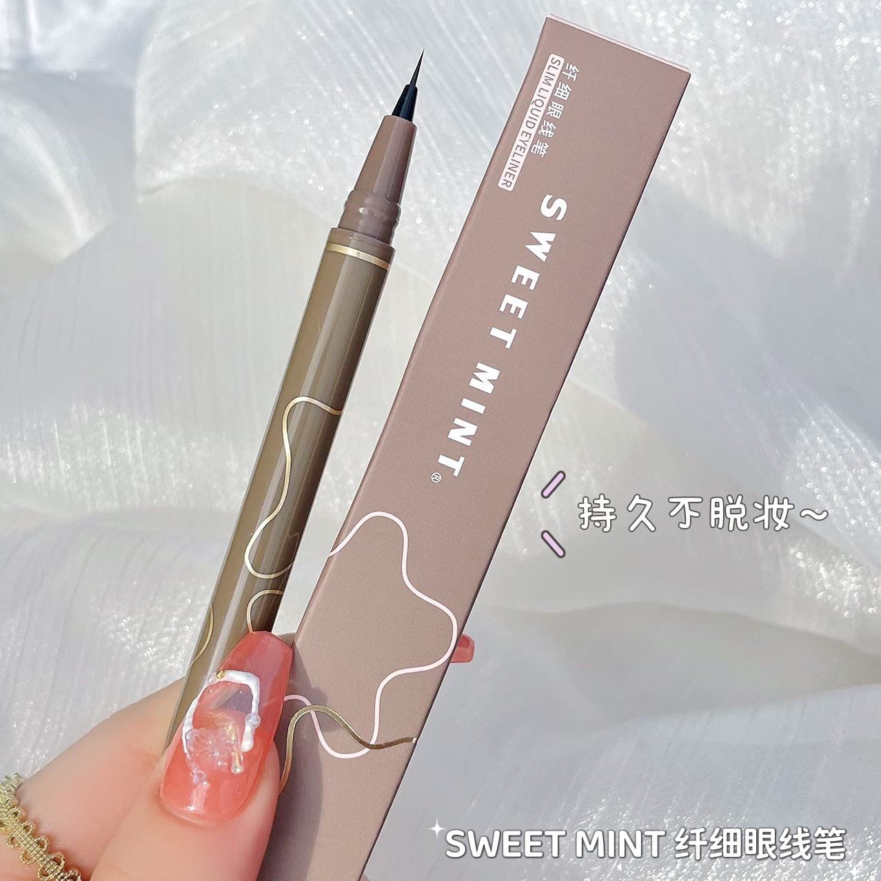 SWEET MINT0.05 liquid silkworm pen waterproof quick-drying brown non-smudged liquid eyeliner pen eye makeup eyeliner pen 2