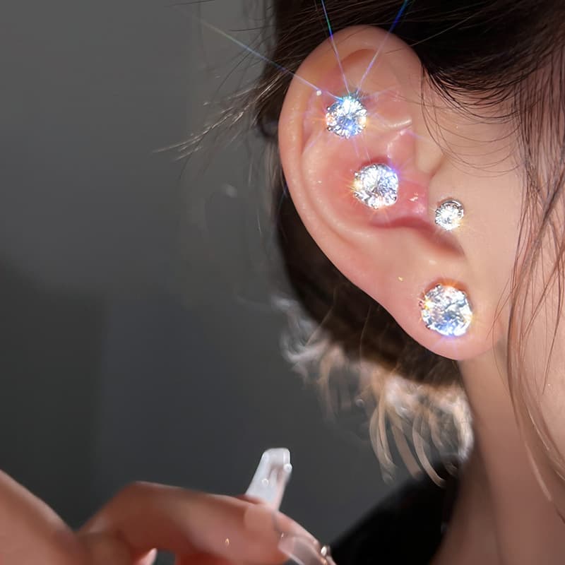 Cochlear nails without piercings, magnetic cochlear nails, women's ear bone clips, men's earrings, ear socket nails, magnetic stone ear bone nail clips 2