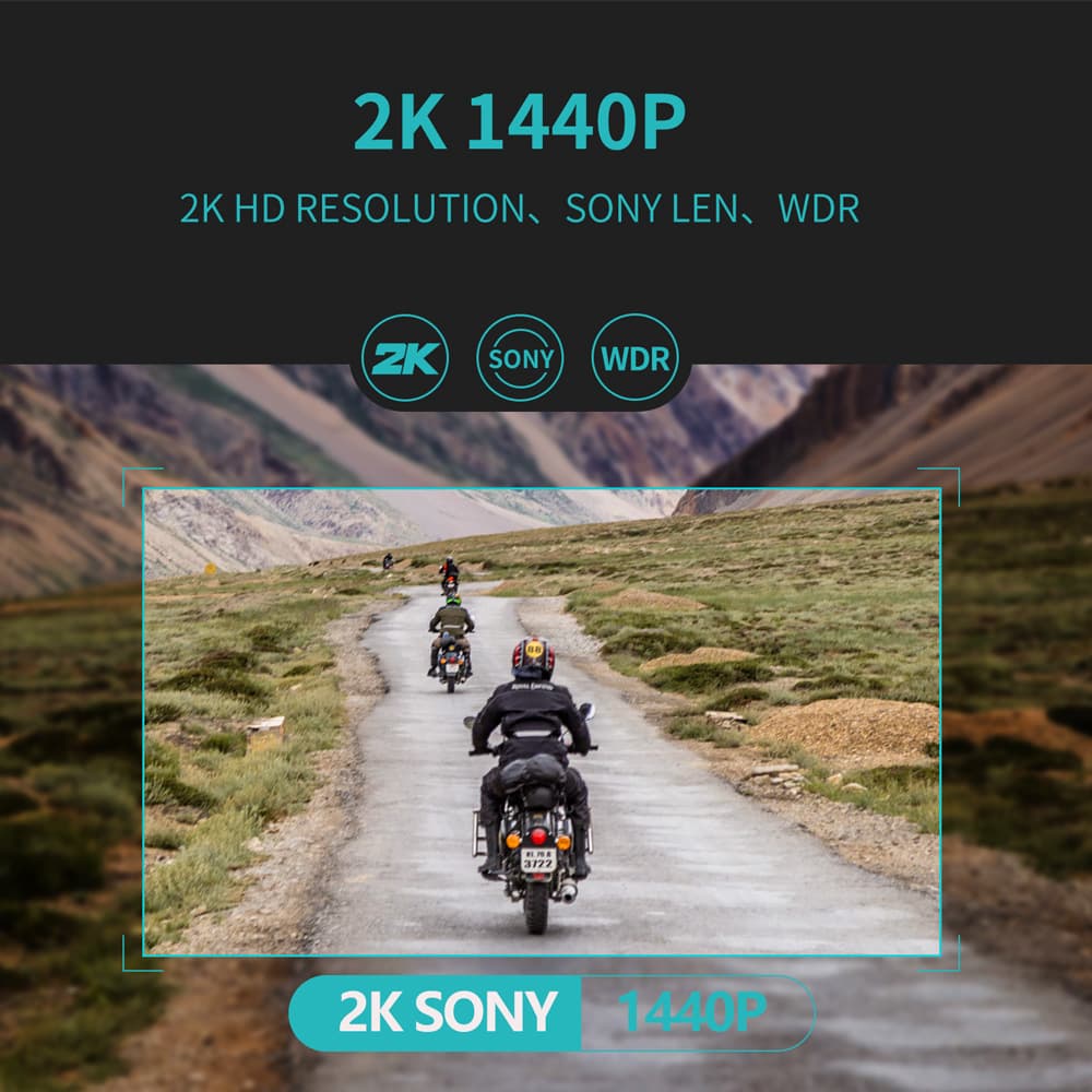Cross-border motorcycle driving recorder 1440P HD 2K anti-shake waterproof WIFI motorcycle special 5