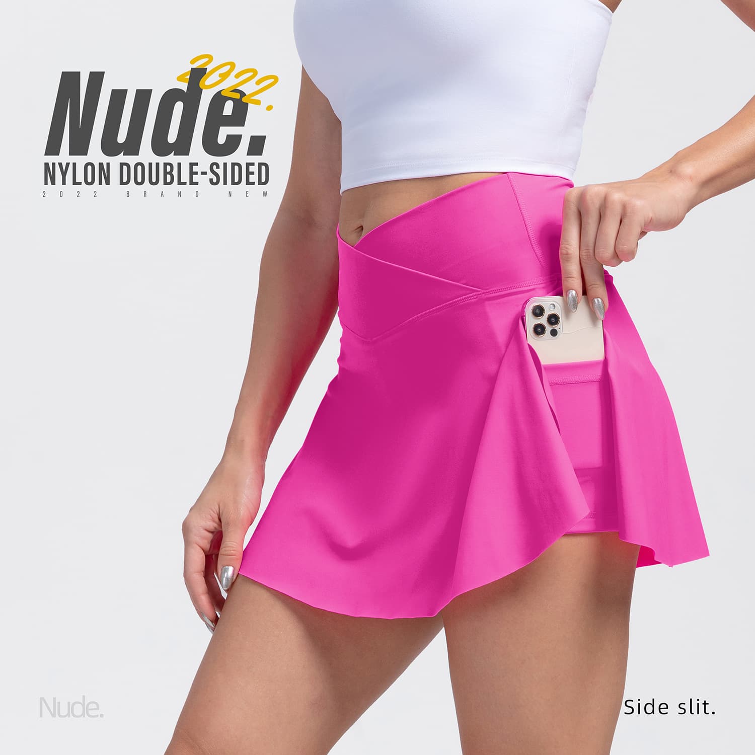 Cross-border sports short skirt, yoga shorts, culottes, tennis skirt, clothing, fitness clothes, running outdoor high-waisted yoga clothes for women