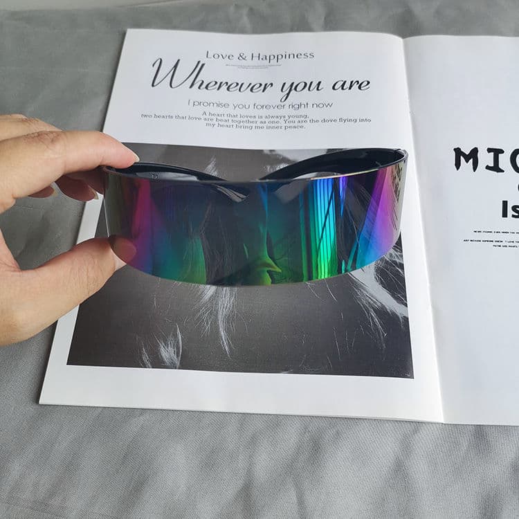 European and American cyberpunk technology-sense sunglasses for female Internet celebrities masquerade photo props all-in-one goggle sunglasses 8