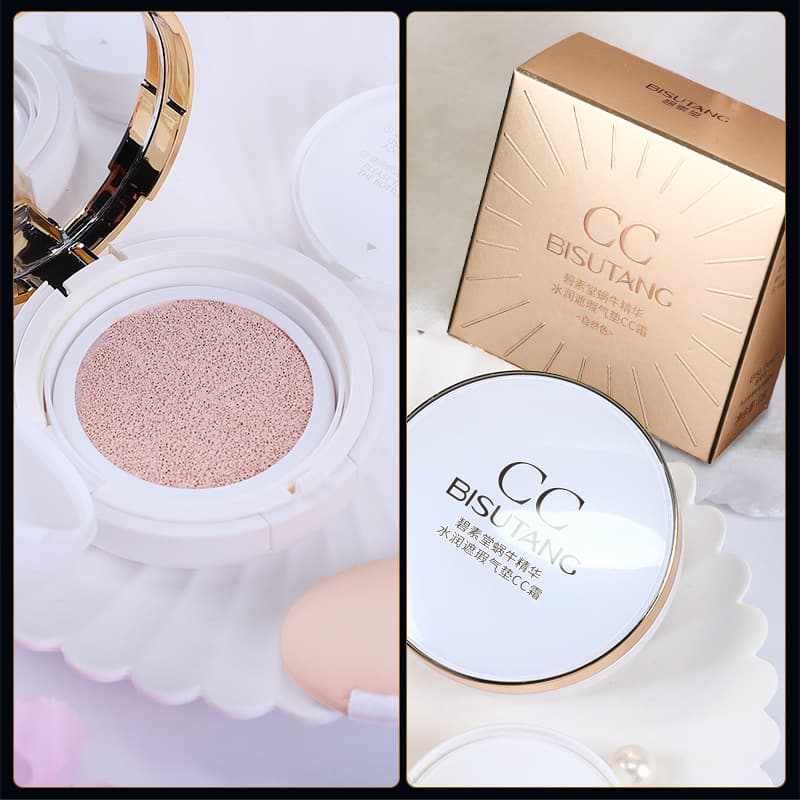 Bisutang Snail Air Cushion CC Cream Concealer Modify Skin Color Moisturizing Long-lasting Dry Mixed Oil Skin Foundation BB Cream Wholesale 3