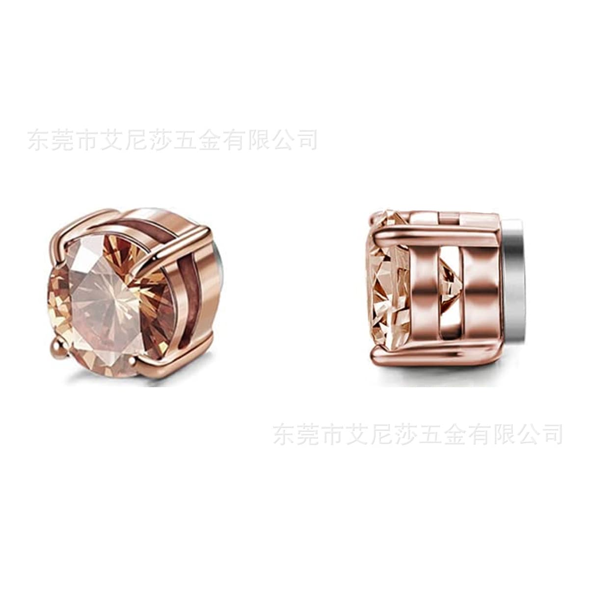 Stainless steel men's and women's magnetic earrings non-perforated zircon magnetic ear clips 5