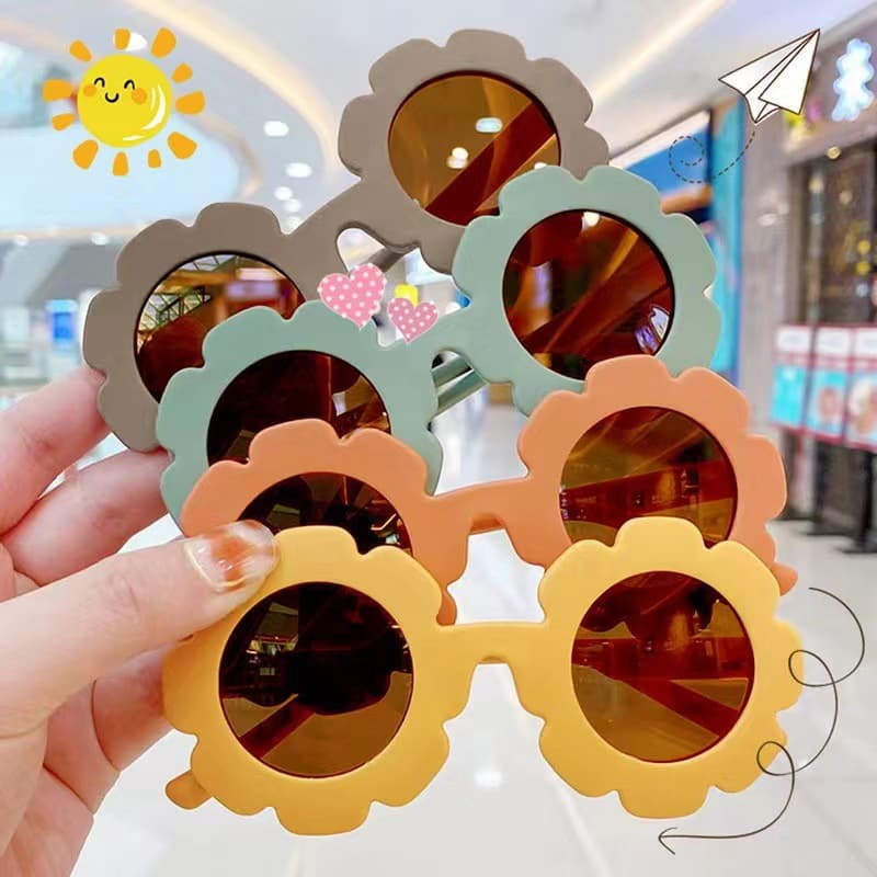 Children's sunglasses travel sun protection UV protection sunglasses cute sun flower baby decorative glasses