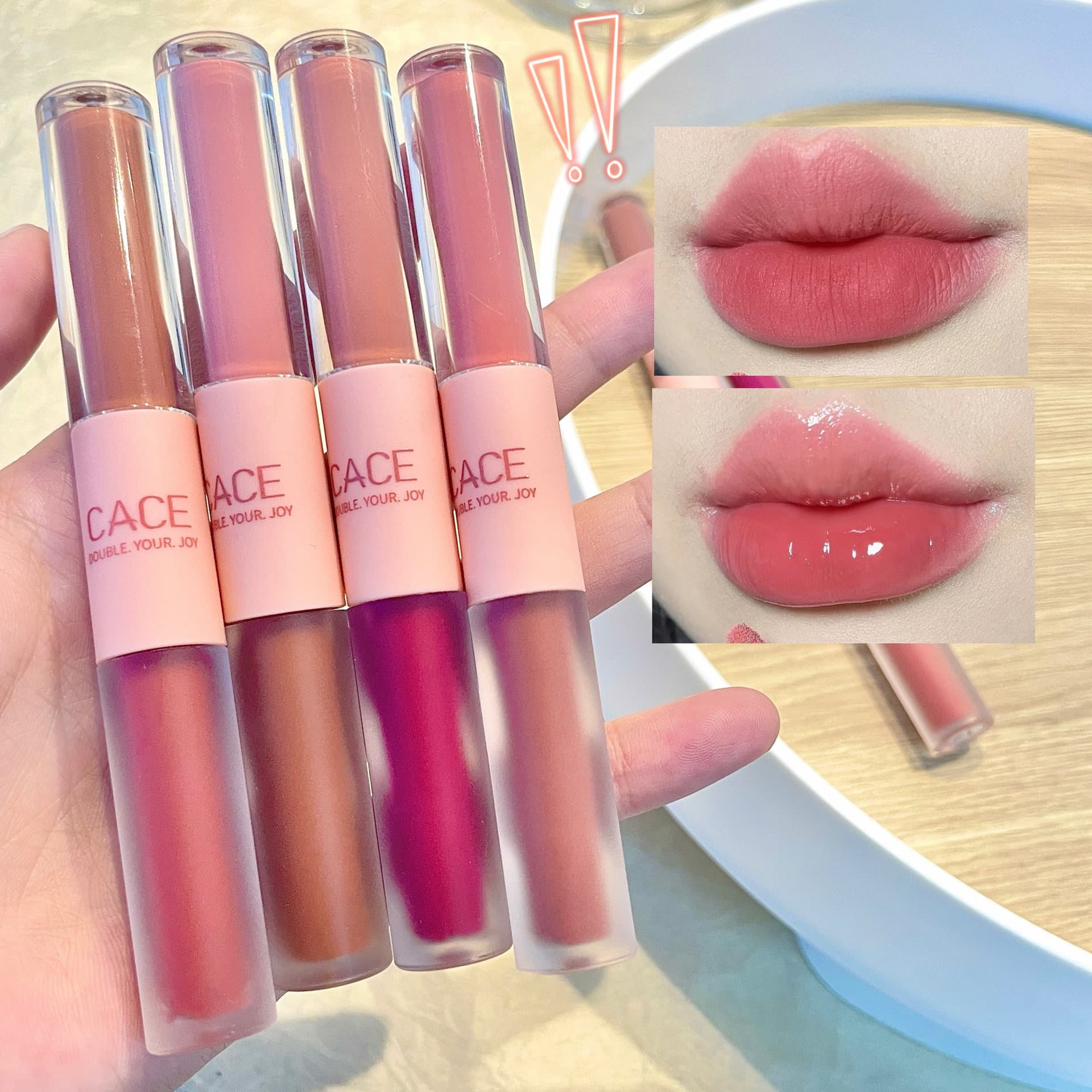 CACE Fun Double-ended Lip Glaze 6 Colors Available Popular Makeup Affordable Student Lipstick Matte Hot Recommended Manufacturer Wholesale 1