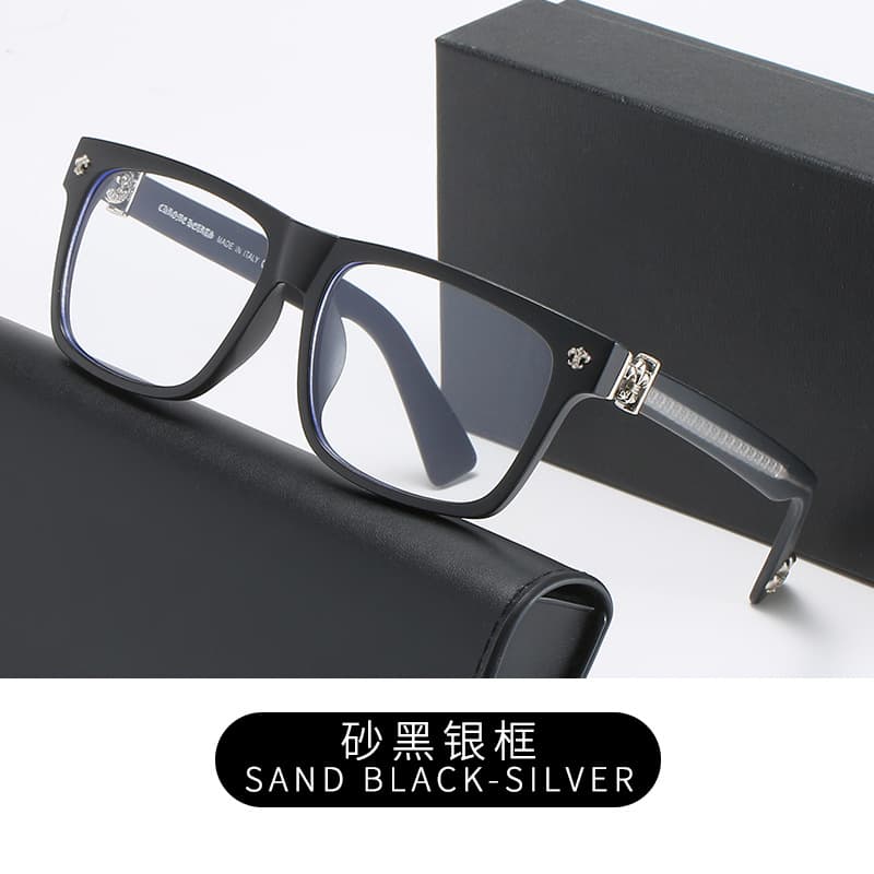 New Crow square TR anti-blue light flat glasses for men and women, fashionable face-slimming student computer glasses for myopia 7