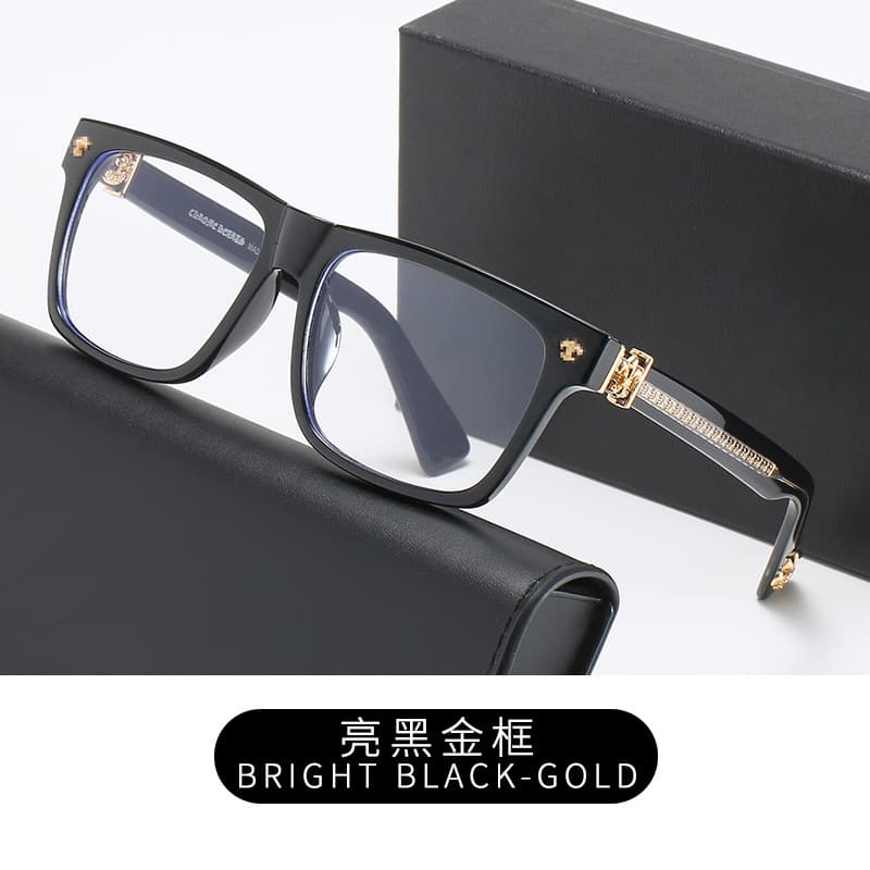 New Crow square TR anti-blue light flat glasses for men and women, fashionable face-slimming student computer glasses for myopia 8