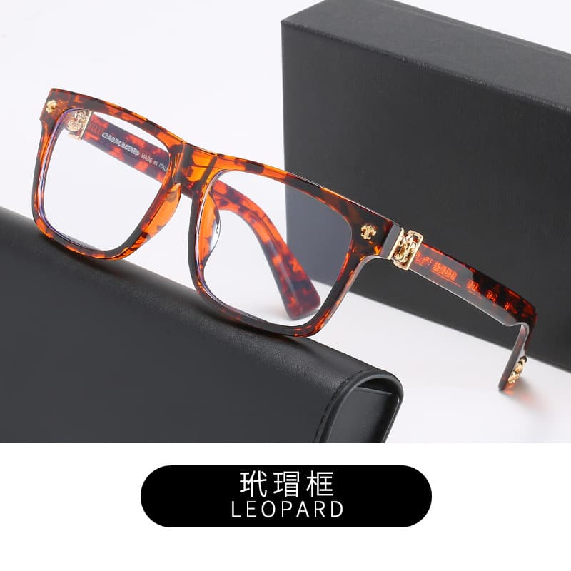 New Crow square TR anti-blue light flat glasses for men and women, fashionable face-slimming student computer glasses for myopia 9